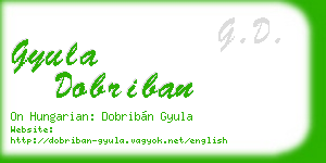 gyula dobriban business card