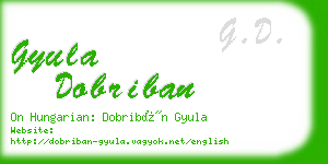 gyula dobriban business card